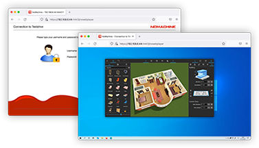 NoMachine remote desktop open in a web browser