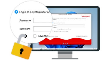 NoMachine login window with the identity provider sign-in option